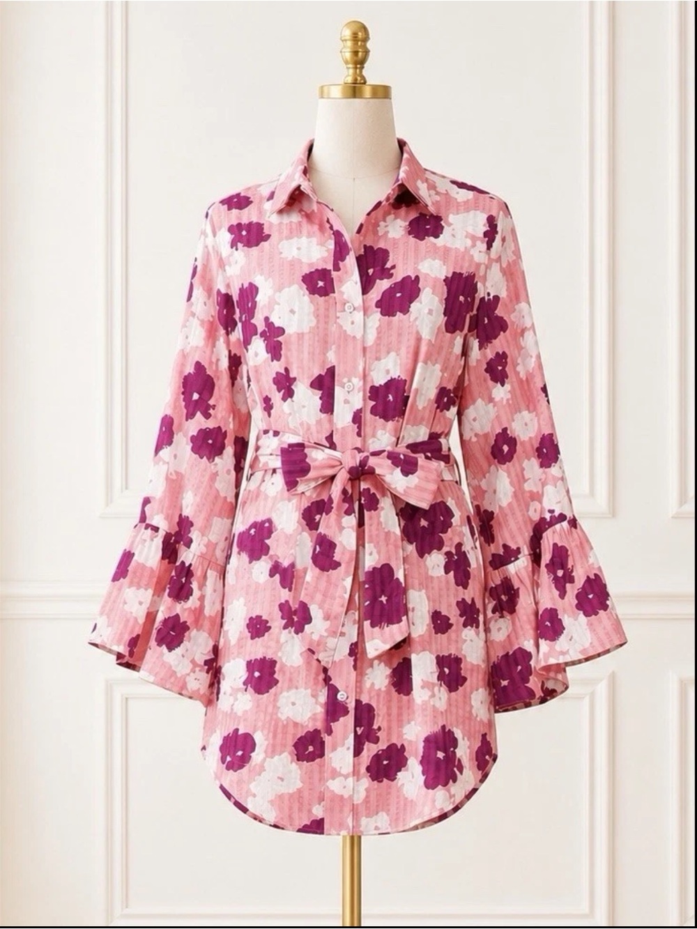 Tanya Taylor Alena Floral Cotton Cover Up Dress Pink Multi Sz 0 NWT